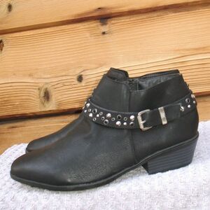 Sam Edelman Black Vegan Leather Studded Boots